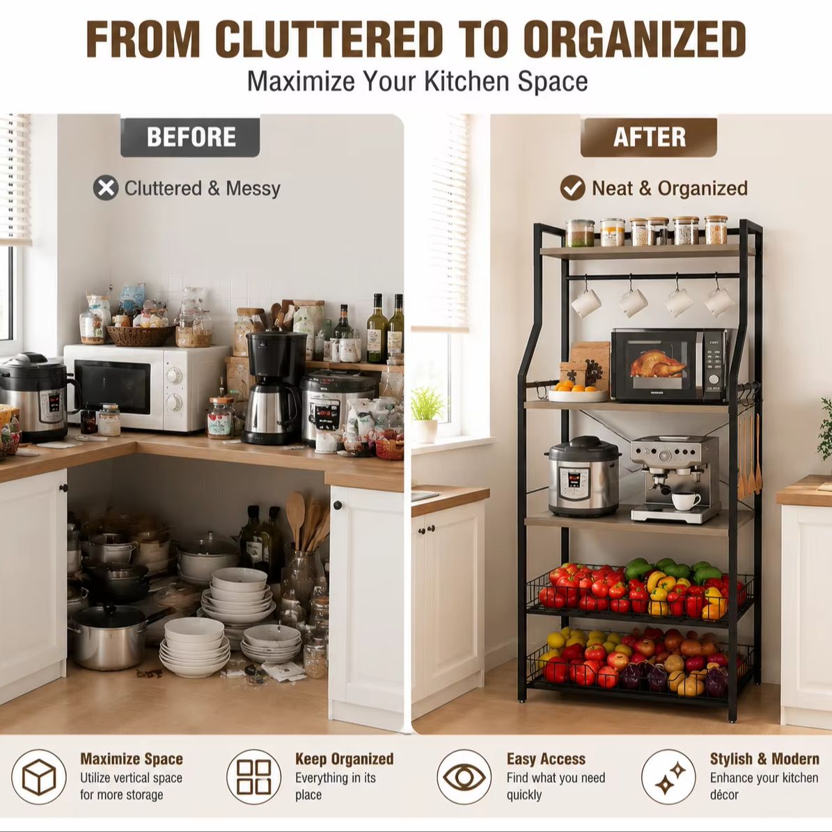 5-poziomowy regał kuchenny z p – Coffee Equipment Rack recenzja i cena
